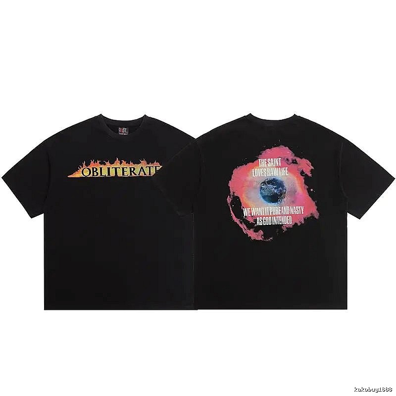 SAINT Eye Print Street Style Black T-Shirt