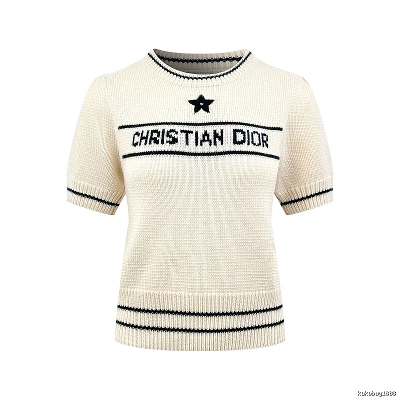 Short Sleeve Knit Sweater in Black by Dior