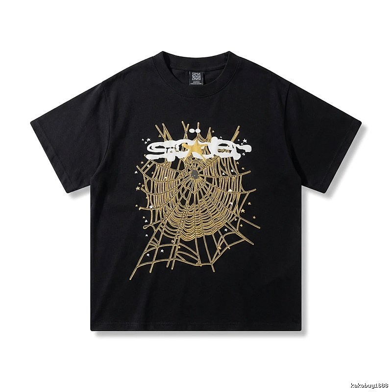 Sp5der Cobweb Print Black T-shirt