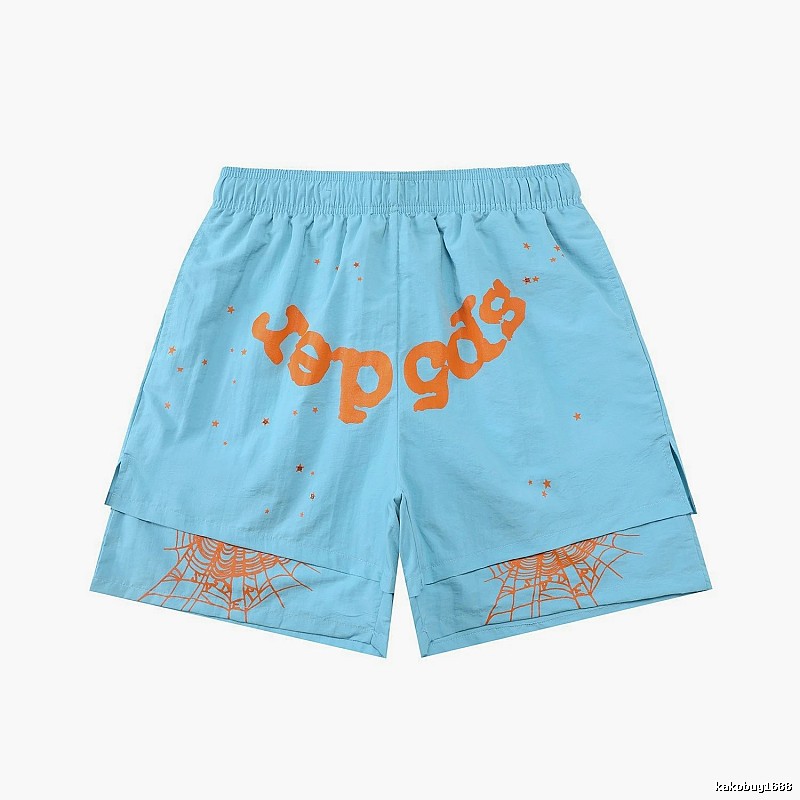 Sp5der trendy and cool light blue shorts
