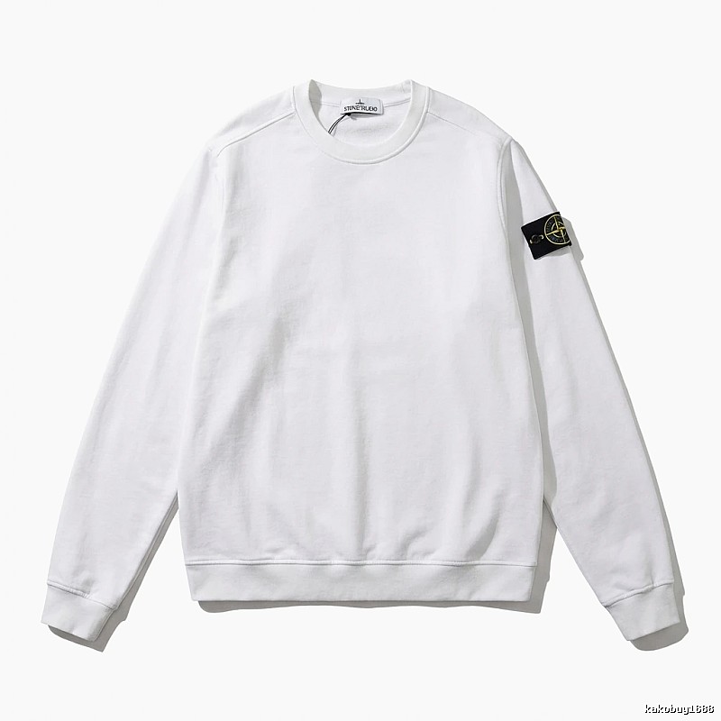 Stone Island basic simple white sweatshirt