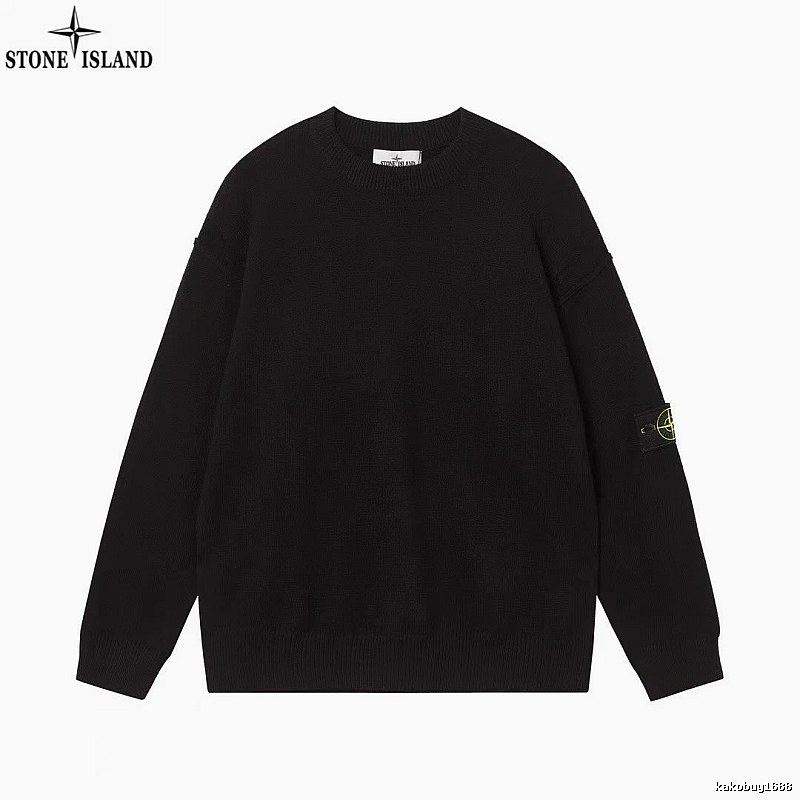 Stone Island Black Crewneck SweatShirt Travel Styling