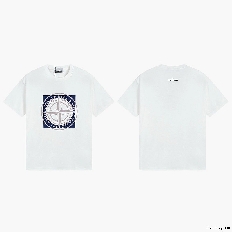 Stone Island Compass Collection Street Style White T-Shirt