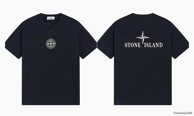 Stone Island Compass Street Style Black Short Sleeve T-shirt
