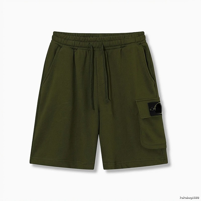 Stone Island military green work-style shorts