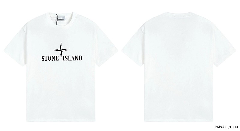 Stone Island Printed Street Style White T-Shirt