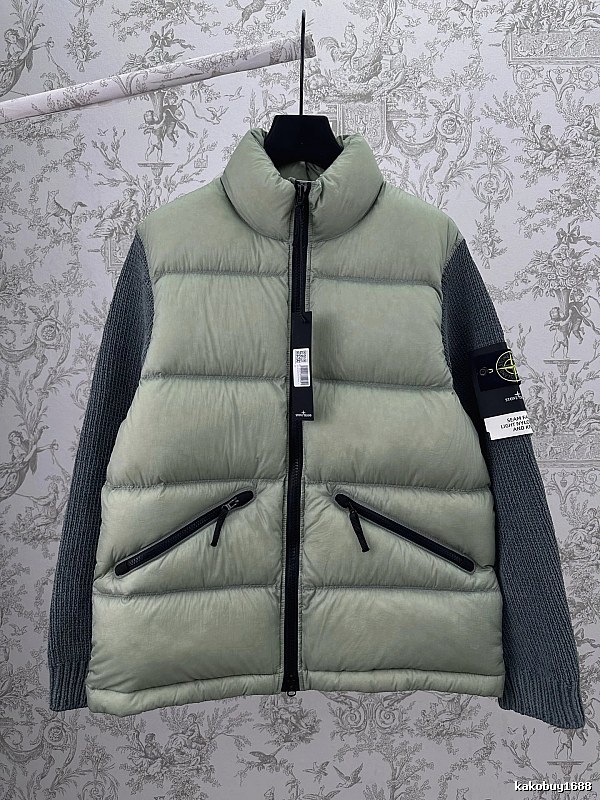 Stripe Striped Puffer Jacket with ThomBrowne Branding