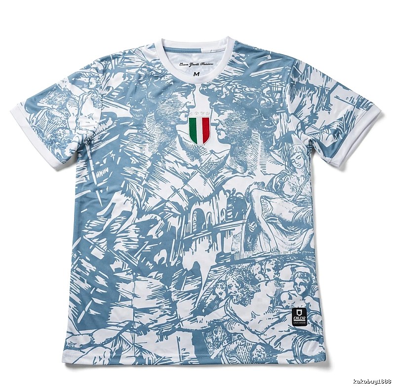 Stussy art style blue and white T-shirt