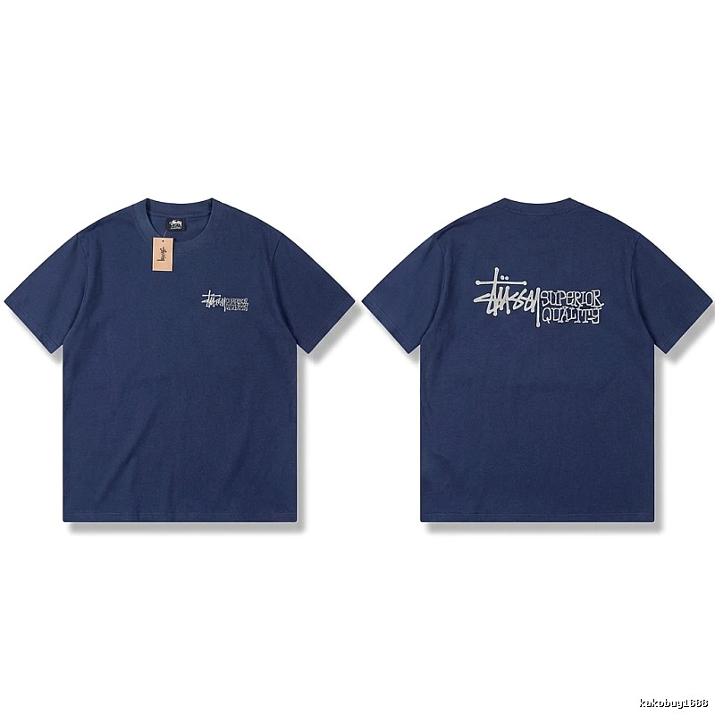 Stussy basic casual dark blue T-shirt