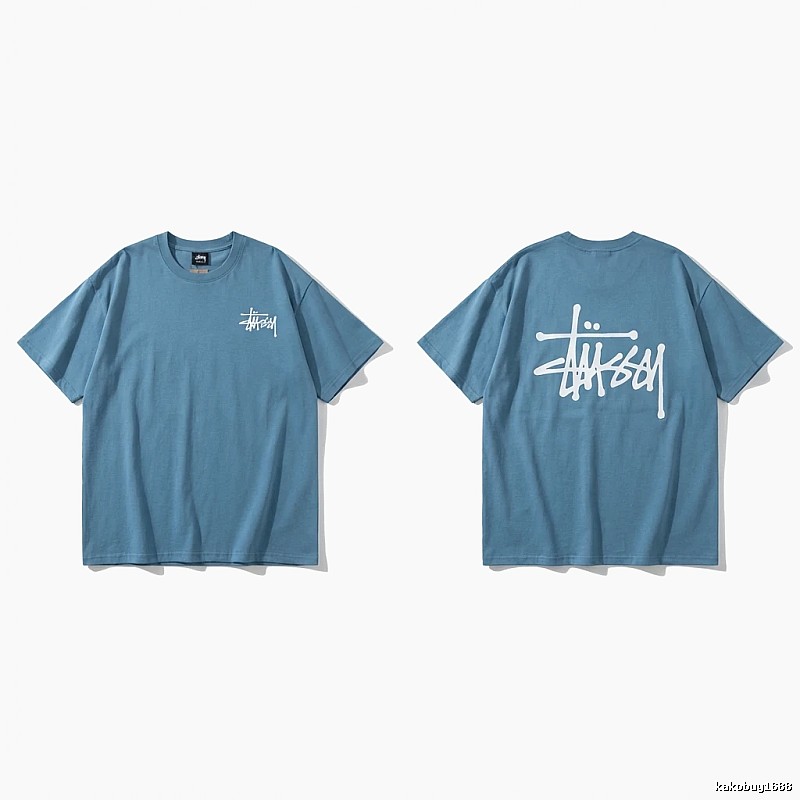Stussy basic simple style blue T-shirt