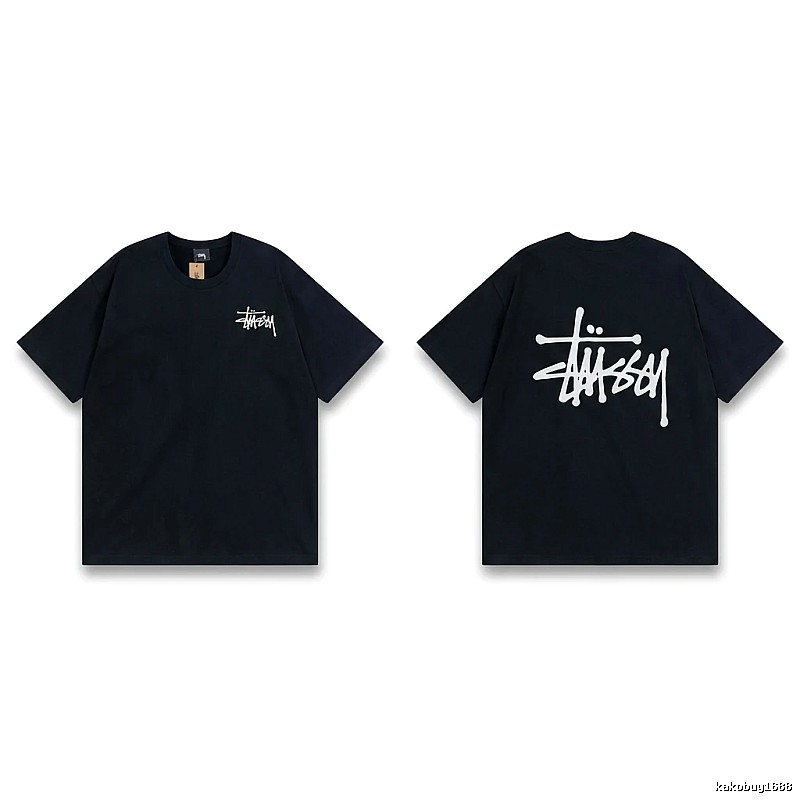 Stussy basic style simple black T-shirt