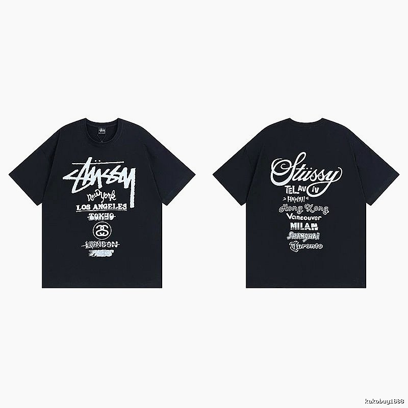 Stussy Black Spider Graphic T-Shirt Bold Graphic Logo