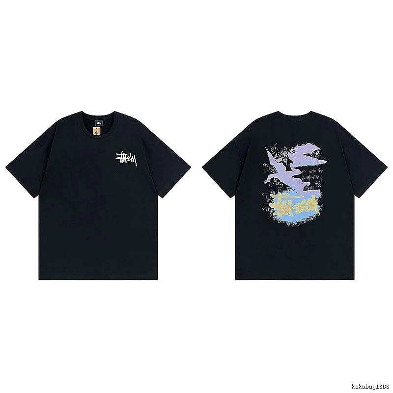 Stussy Black Spider Graphic T-Shirt Training Look Logo