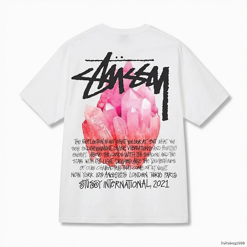 Stussy Crystal Print Style White T-shirt