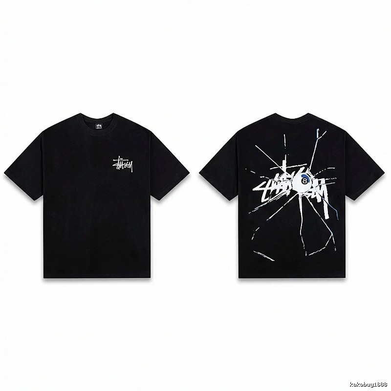Stussy dark ripped style short-sleeve shirt