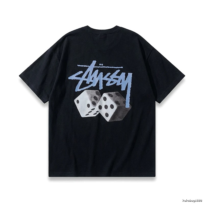 Stussy Dice Trendy Brand Black T-shirt