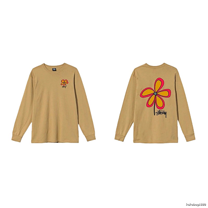 Stussy Floral Casual Khaki Long-Sleeve