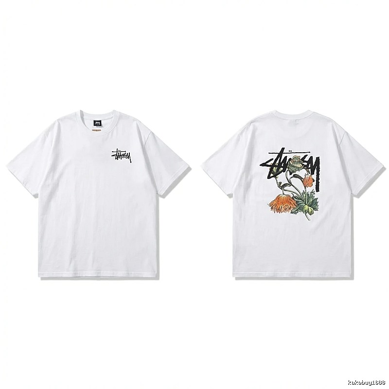 Stussy Floral Print White T-shirt