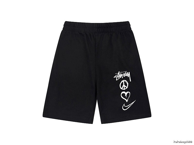 Stussy graffiti-style black shorts