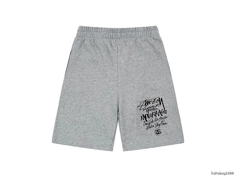 Stussy graffiti-style grey shorts