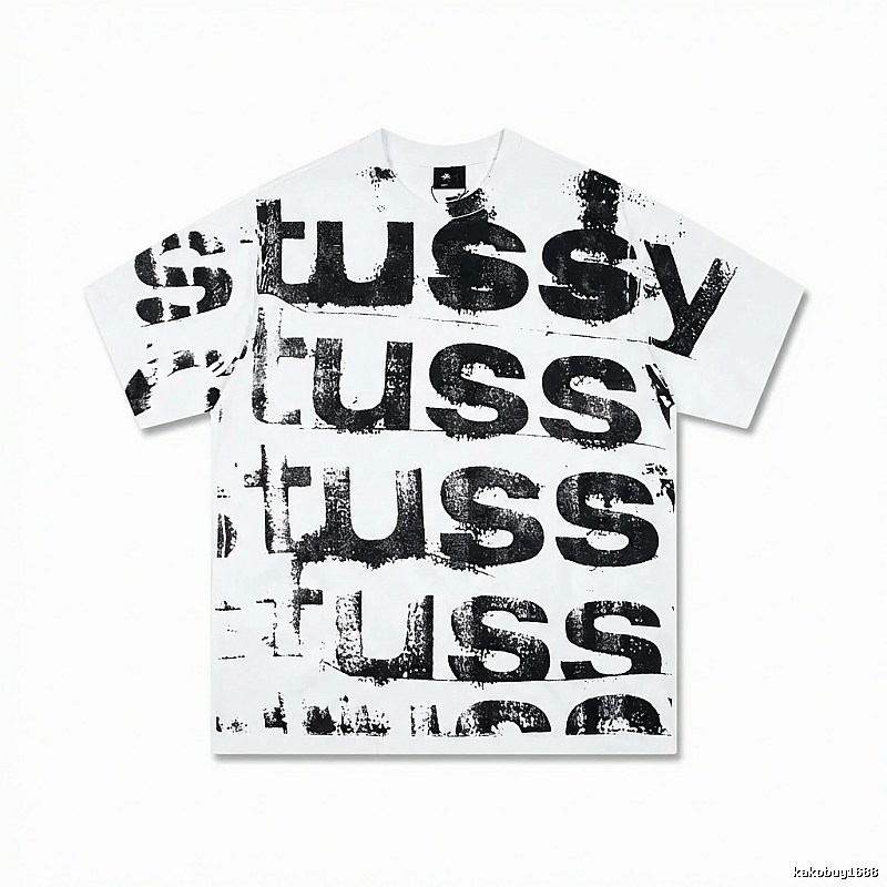 Stussy letter print white T-shirt
