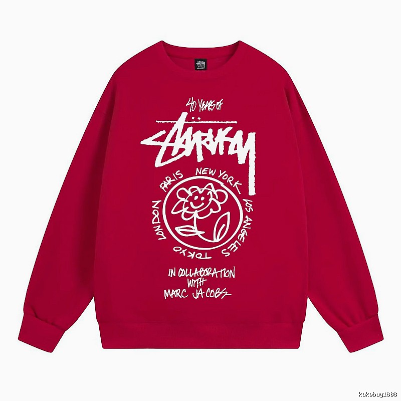 Stussy Red Style 539 Graphic SweatShirt Downtown Style
