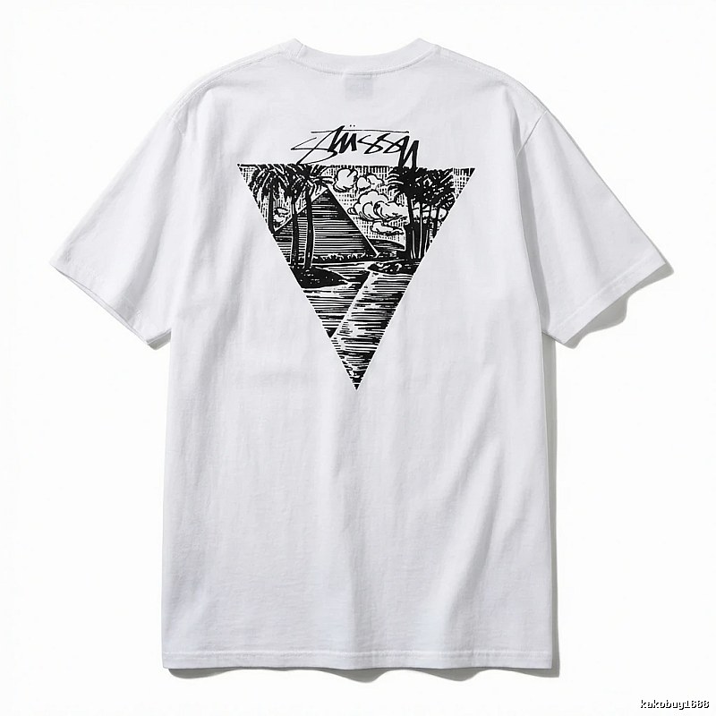 Stussy triangle print white T-shirt