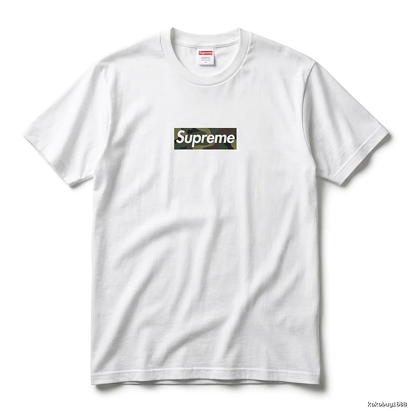 Supreme camouflage-style white T-shirt