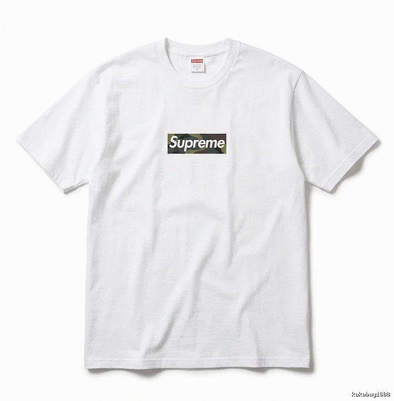 Supreme camouflage style white T-shirt