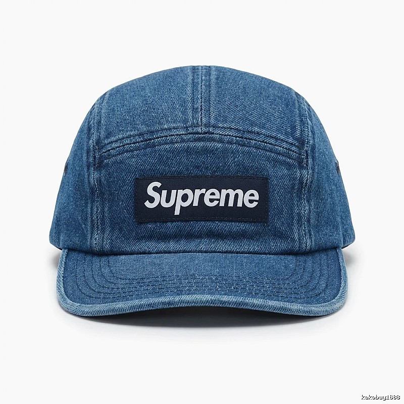 Supreme denim-style blue hat