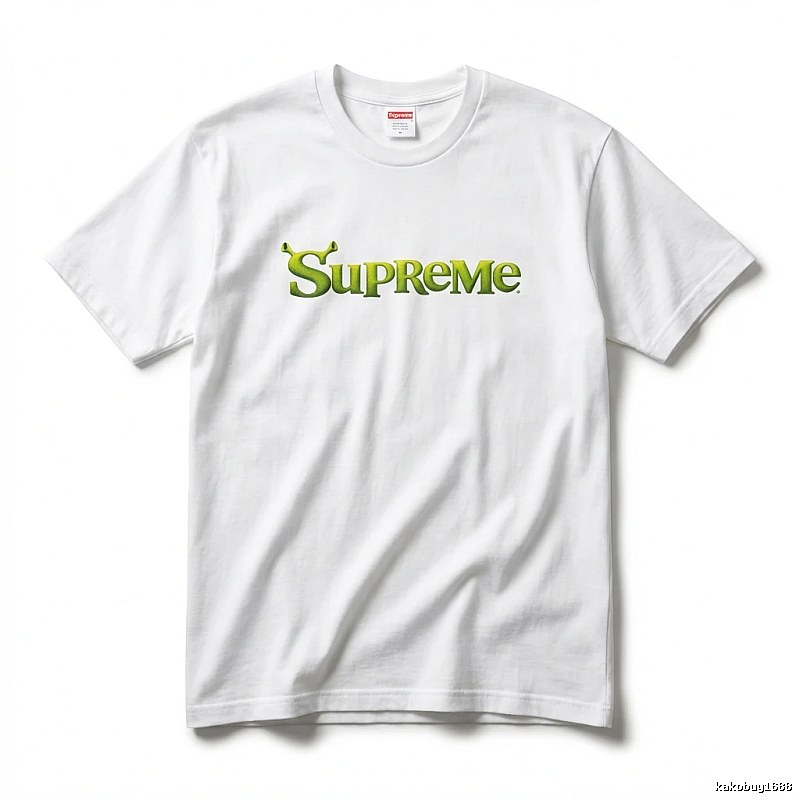 Supreme-printed trendy and cool white T-shirt