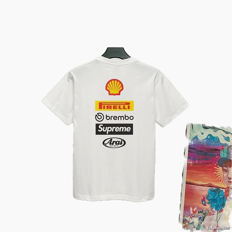 Supreme Racing Co-branded Street Style White T-Shirt