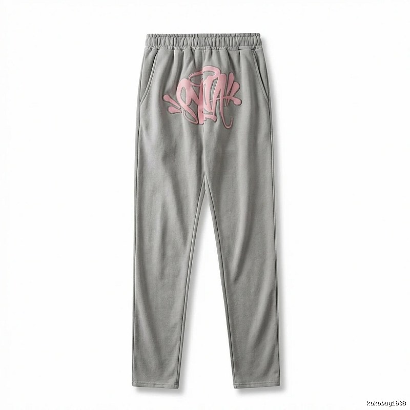 SynaWorld graffiti-style light gray sweatpants