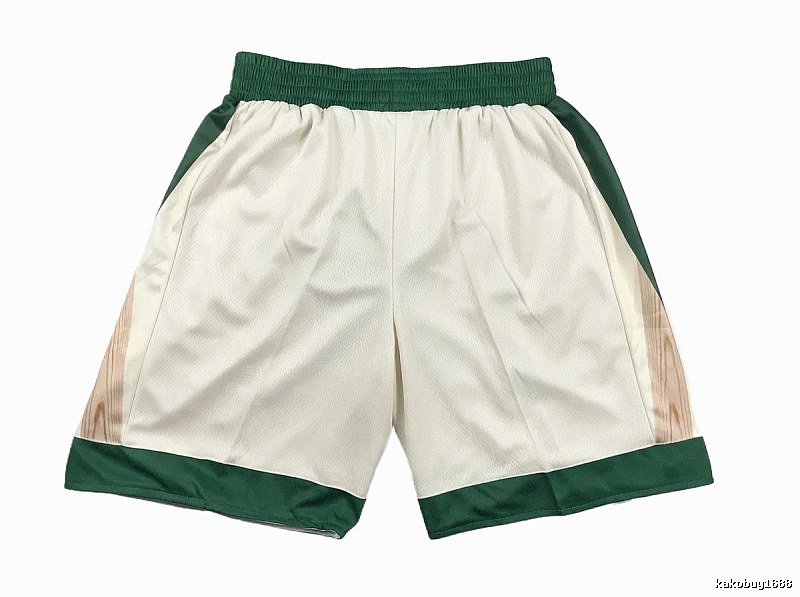 Tatum retro-style white and green shorts