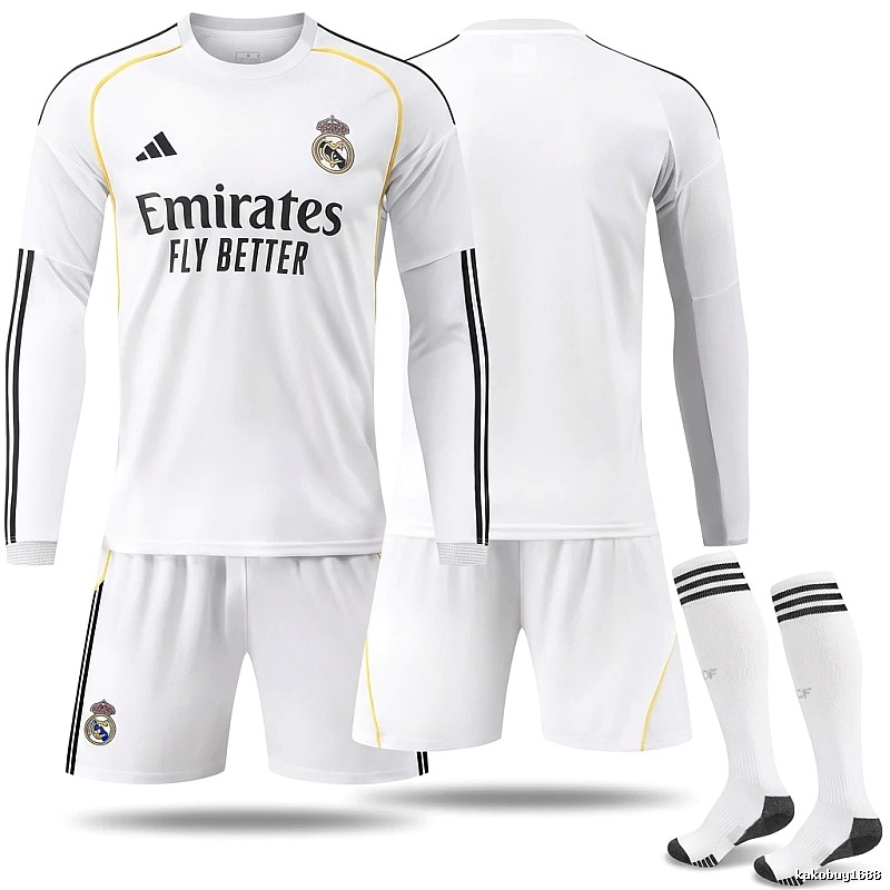 The sporty white jersey of Real Madrid.