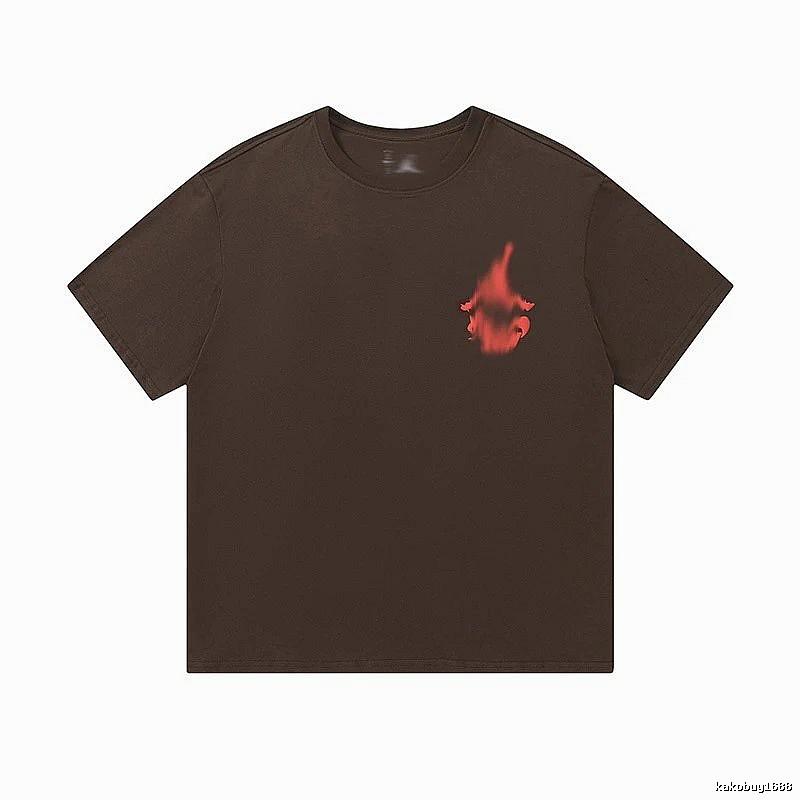 Travis Scott Easy Match Graphic T-shirt Brown Travis Scott for Leisure Wear