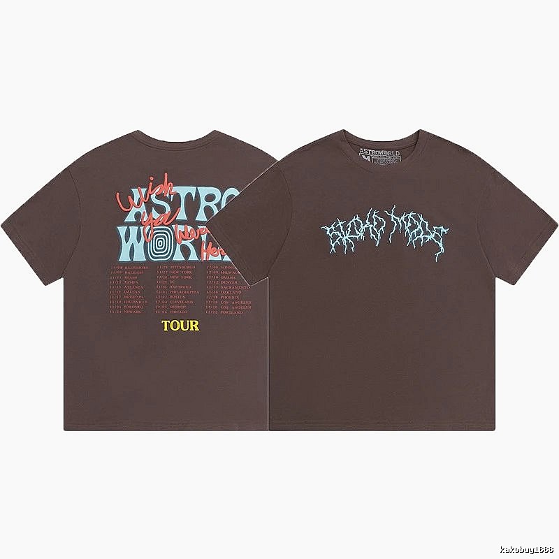 Travis Scott Logo Detail Graphic T-shirt Brown Travis Scott with Relaxed Feel