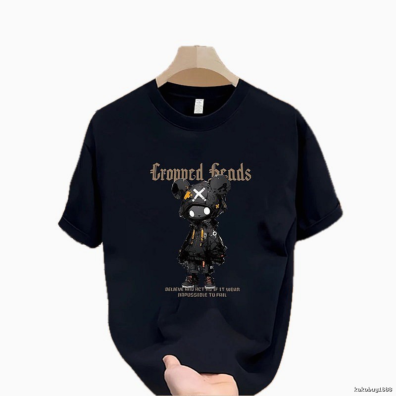 Trendy Brand Gloomy Bear Street Style Navy Blue Short-Sleeve T-Shirt