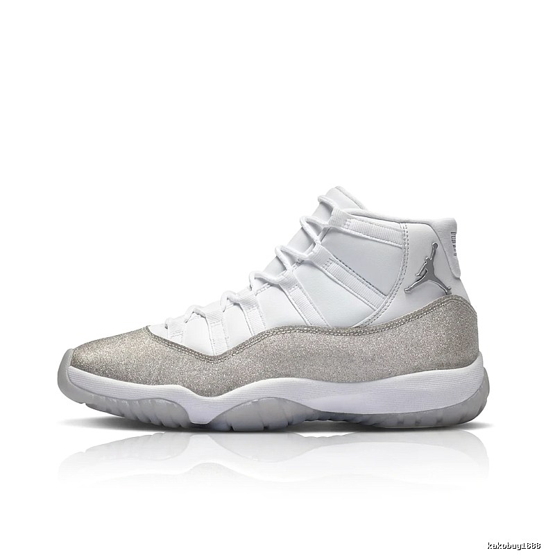 Trendy Silver and White Jordan AJ11 Sports Shoes