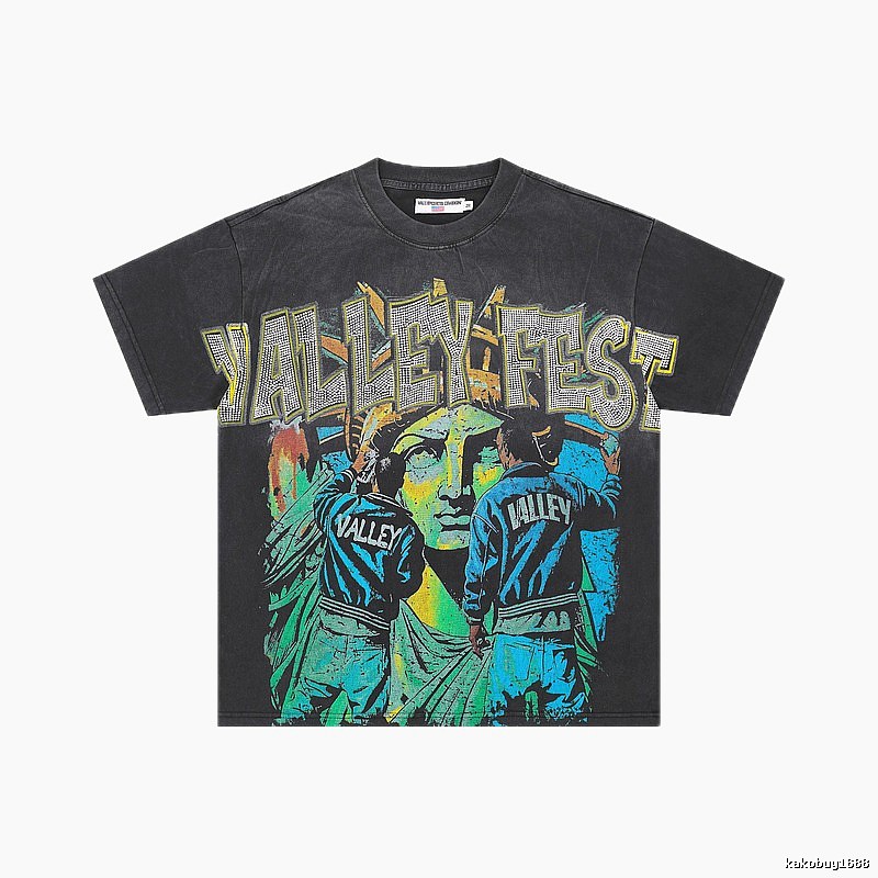 ValleyFest Vintage Street Distressed Black T-Shirt