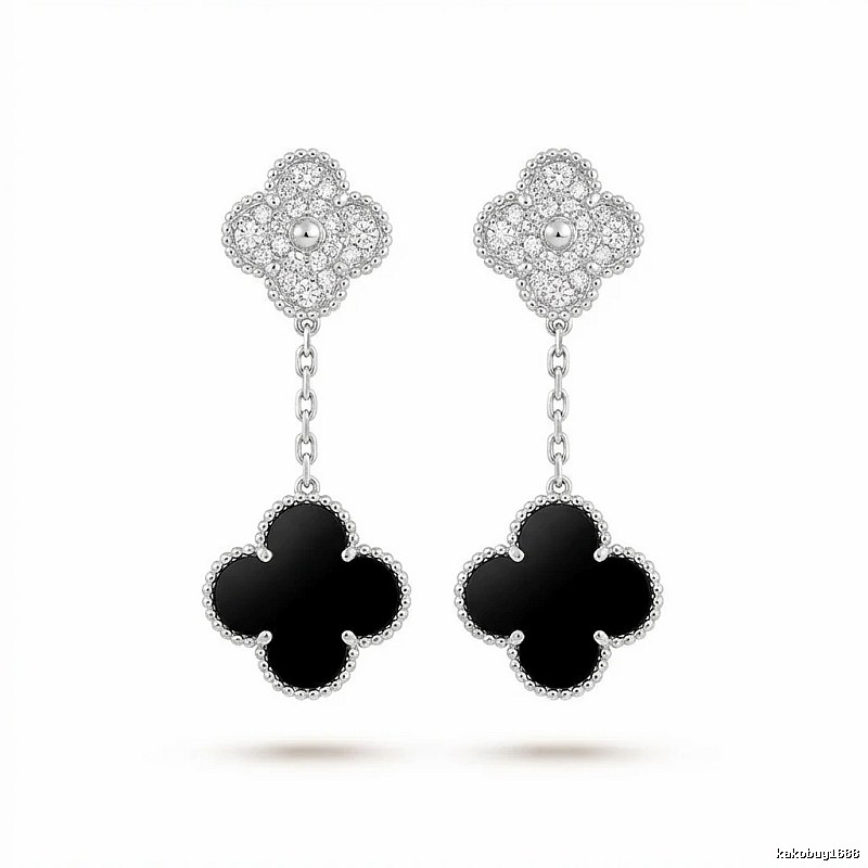 Van Cleef & Arpels Alhambra Black Onyx Earrings