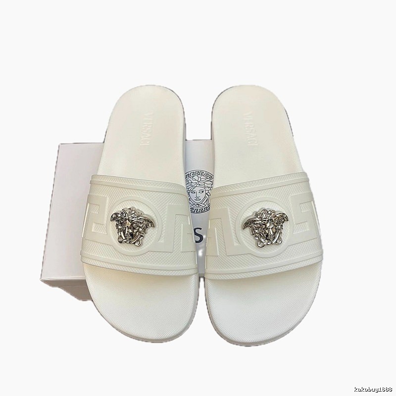 Versace Medusa Luxury Style White Slides
