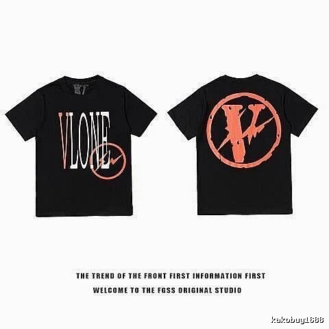 Vlone Monogram Logo T-shirt Black Purple Vlone for Casual Outfits