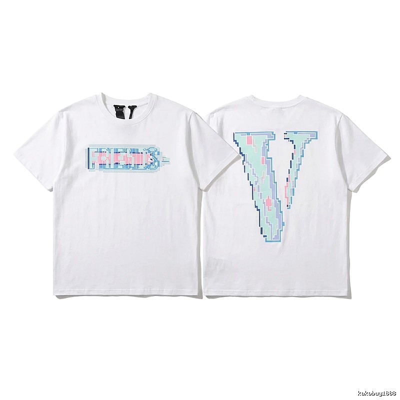 Vlone pixel - style white T - shirt