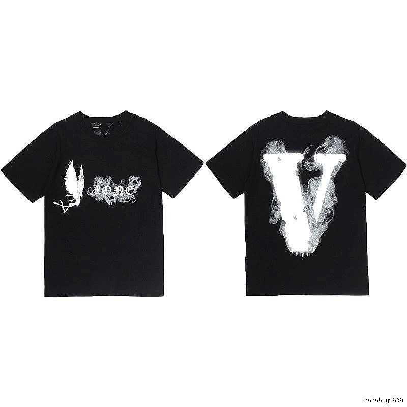 Vlone Premium Style Logo T-shirt Black Purple Vlone for Minimal Outfits