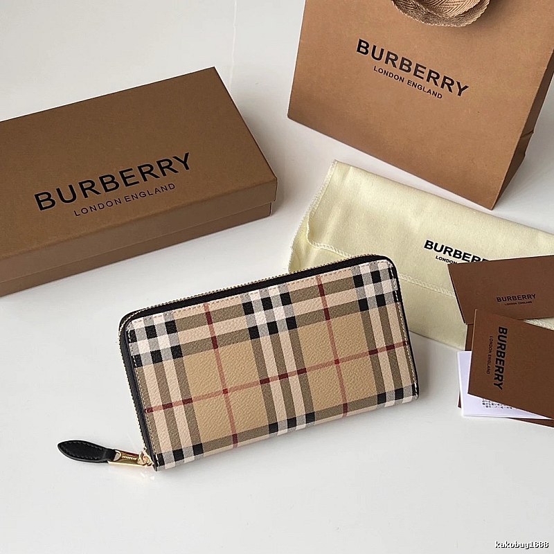 Wallet by Burberry with Burberry Check Zip Wallet
