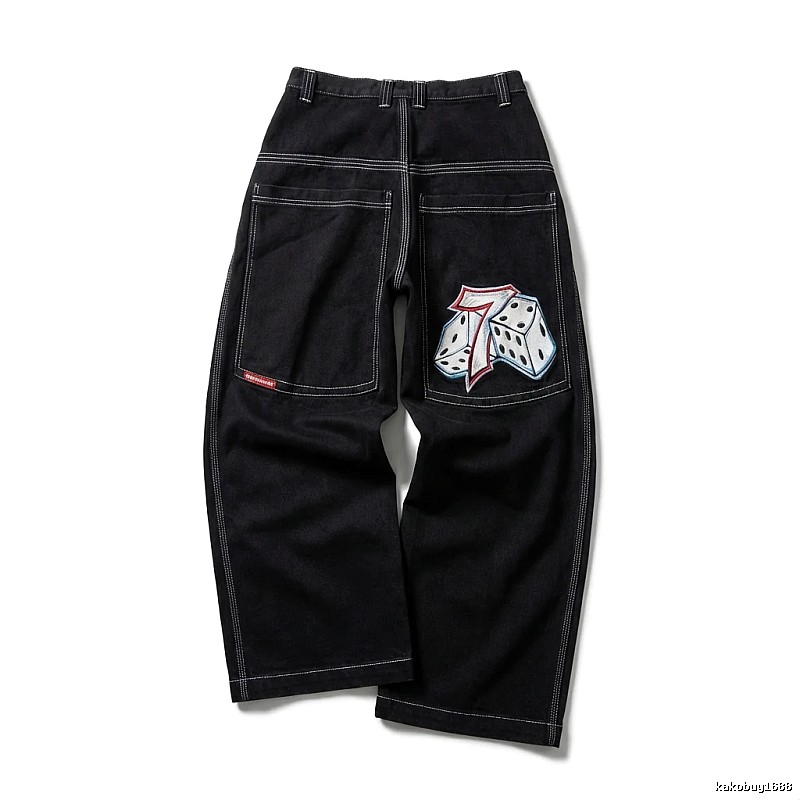 Y2K Dice Style Black Pants